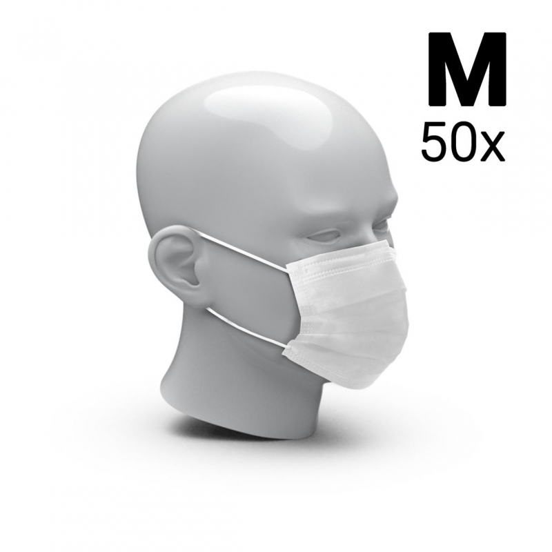 Mund-Nasen-Schutz 3-Ply 50er Set, Größe M