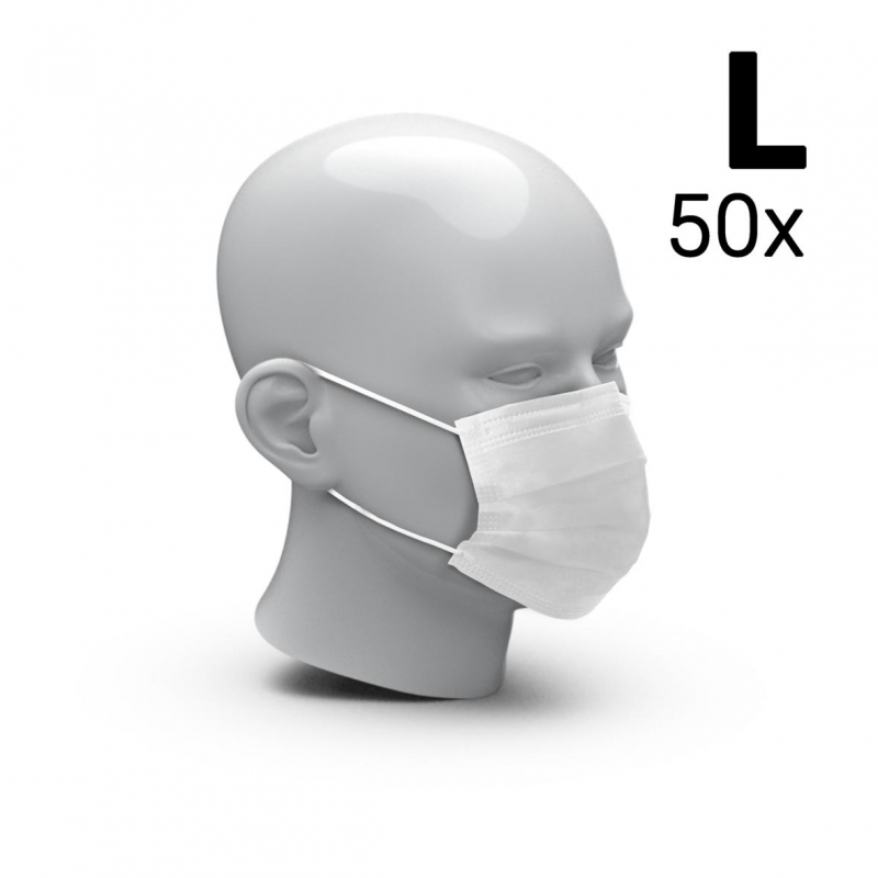 Mund-Nasen-Schutz 3-Ply 50er Set, Größe L
